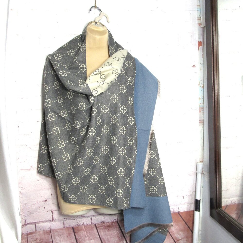 NEW FOR FALL CASHMERE BLEND REVERSIBLE SCARF SHAWL